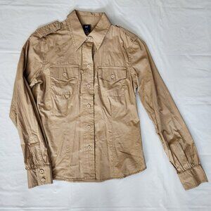 NWOT Women's Gap Tan Button Down Shirt, Small